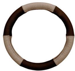 Husa Volan Din Piele Naturala Perforata Bej 37-39 cm 