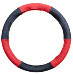 Husa Volan Din Piele Naturala Perforata Rosu 37-39 cm 