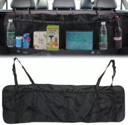 Organizator portbagaj auto cu 6 buzunare 33 x 104 cm culoare neagra 