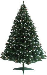 Brad Artificial de Craciun Mont-Blanc Verde cu Conuri Naturale si Varfuri Albe 120cm 
