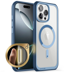Husa pentru iPhone 16 Pro Max - Supcase Unicorn Beetle Slim Clear MagSafe - Azure 