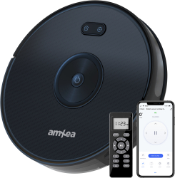 Aspirator robot amXea D925-B Negru 2200Pa navigare optica si giroscopica Wi-Fi app smart memory multi-suprafete curatare umeda si usca 
