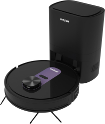Aspirator robot amXea G6RM Negru-Violet colector de praf automat extern navigare laser Wi-Fi app smart memory multi-suprafete curatare 