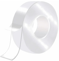 Banda Dublu Adeziva Mica Reutilizabila si Lavabila Anti-alunecare 10mm x 2mm x 1m Transparenta 