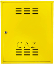 Firida 60x50x25 cm Proconstructo Group cutie pentru contor de gaz si regulator galben din tabla cu 2 orificii 