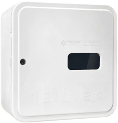 Firida 60x60x25 cm Proconstructo Group cutie pentru contor de gaz si regulator gri din plastic cu 8 orificii acoperite si fereastra ig 