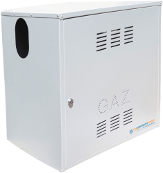 Firida 60x60x40 cm Proconstructo Group cutie pentru contor de gaz si regulator gri din tabla cu 2 orificii mari 