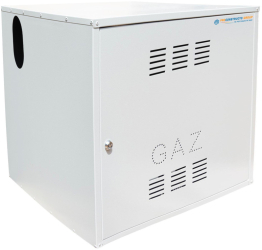 Firida 60x60x60 cm Proconstructo Group cutie pentru contor de gaz si regulator gri din tabla cu 2 orificii mari 