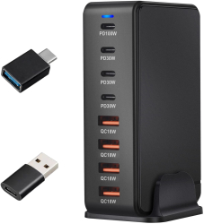 Incarcator portabil / Statie de incarcare rapida 240W GaN 8 Porturi QC2.0 QC3.0 PD PD 3.0 Incarcare rapida USB Type-C + 2 adaptoare