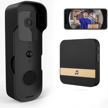 Interfon Video IP WiFi SMART Full HD Camera 166 grade Senzor de Miscare si Notificare Night Vision IR App Control Comunicare Bidirecti 