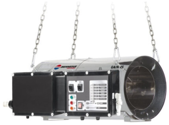 Tun de caldura SUSPENDAT cu ardere directa GA/N 45 BIEMMEDUE putere 45kW debit aer 2500mcb/h GAZ METAN