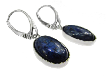 Cercei argint cu lapis lazuli natural 14x10 MM GlamBazaar 3.3 x 1.2 cm cu Lapis Lazuli Albastru tip cercei de argint 925 cu pietre 