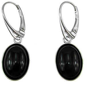 Cercei argint ovali cu onix 14x10 MM GlamBazaar 3.3 x 1.2 cm cu Onix Negru tip cercei de argint 925 cu pietre naturale 