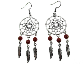 Cercei candelabru Dreamcatcher cu Piatra Soarelui maro GlamBazaar 8 cm x 2.8 cm cu Piatra Soarelui Maro tip cercei candelabru cu 
