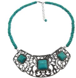 Colier statement romantic turcoaze 