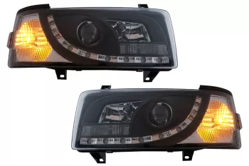 Faruri LED DRL VW Transporter T4 1990-2003 Negru HLVWT4BLED 