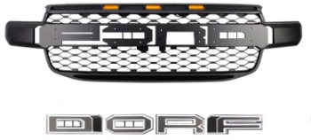 Grila radiator Raptor Style negru mat cu contur alb si leduri portocalii Ford Ranger T9 2022-2024 