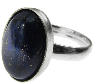Inel argint reglabil cu lapis lazuli natural 14x10 MM GlamBazaar Reglabila cu Lapis Lazuli Albastru tip inel reglabil de argint 925 