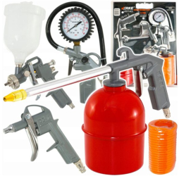 Kit compresor set accesorii pistol suflat vopsit umflat antifonat furtun compresor 5m 5 piese Verke