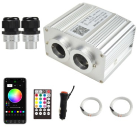 Kit Fibra Optica Plafon Instelat RGBW Twinkle cu 900 Fire lungime 3M grosime 0.75mm cu aplicatie pe telefon si telecomanda 