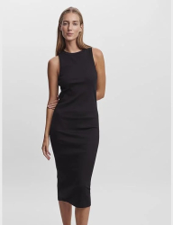 Rochie midi VERO MODA Vmlavender SL Calf Dress Vma Noos neagra M - OUTLET 