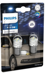 Set 2 becuri led auto Alb P21/5W Philips Ultinon Pro3100 SL lampa frana / lampa spate 