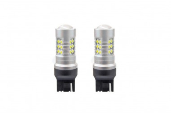 Set 2 becuri Led Auto Alb T20 W21W Canbus cu 24SMD simpla intensitate 12-24V Alb 
