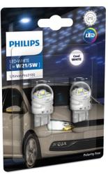 Set 2 becuri led auto Alb W21/5W Philips Ultinon Pro3100 SL lampa frana/lampa spate 