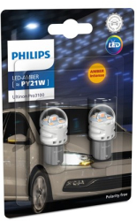 Set 2 becuri led auto Galben PY21W Philips Ultinon Pro3100 SL semnalizare 