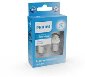 Set 2 leduri auto Alb R5W/R10W Philips Ultinon Pro7000 SL semnalizare 