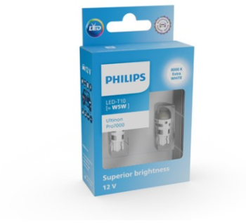 Set 2 leduri auto Alb W5W Philips Ultinon Pro7000 SL semnalizare 