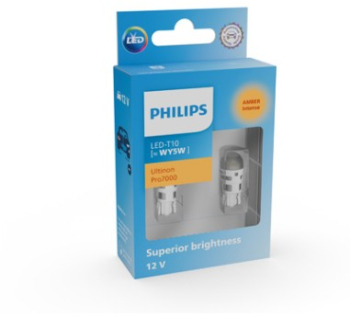 Set 2 leduri auto Galben WY5W Philips Ultinon Pro7000 SL semnalizare 