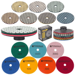 Set 7 discuri diamantate pentru slefuit Granulatie 50/100/200/400/800/1500/3000 Powermat 