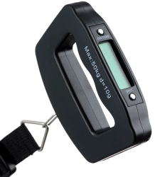 Cantar Digital cu Baterii pentru Bagaje Oprire Automata Greutate Maxima 50kg Negru 