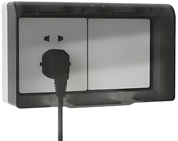 Capac de Protectie Dublu pentru Priza IP55 Waterproof Rezistent la Intemperii Negru Transparent 