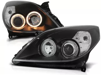Faruri Angel Eyes Opel Vectra C 2005-2008 Negru LPOP66 
