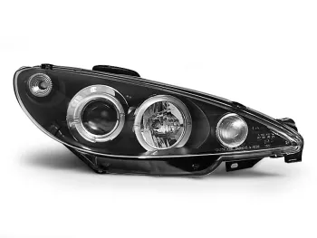 Faruri Angel Eyes Peugeot 206 1998-2002 Fundal Negru LPPE02 