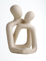 Statuie cuplu abstracta decor modern alb