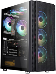 Carcasa gaming Serioux Quantum Middle Tower Sticla Securizata ATX Fara Sursa Negru