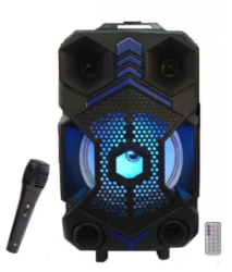 Boxa Portabila Klausstech Troler Usb Tf Card Bluetooth Radio Fm Aux Microfon Telecomanda Lumini Led Display Putere 20w 3000 Mah 