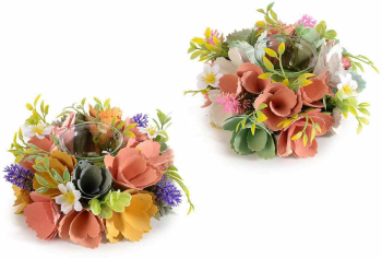 Set 2 candele Flori 17x7 cm 