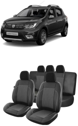 Set huse Scaune piele si textil DACIA Sandero Stepway 2013 - 2020 bancheta fractionata 