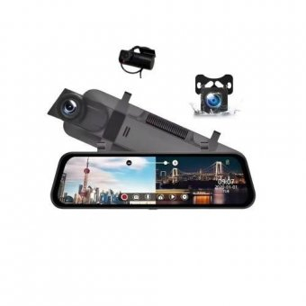 Sistem complet oglinda cu 3 camere fata spate si interior FullHD ecran Touchscreen aplicatie telefon 