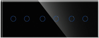 Intrerupator 3 x Dublu cu Touch din Sticla LUXION Negru 