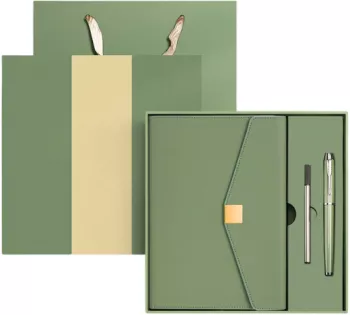Set Premium A5 cu Agenda Pix Metalic si Reincarcare ZENSELLER 100 Pagini Nedatate Design Modern Cutia si Plasa Cadou Incluse 210mm145 