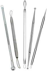Set 5 pensete pentru extractie puncte negre din inox metalice 
