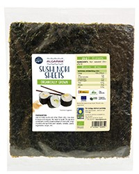 Alge nori bio pentru sushi 25g - 10 folii Algamar