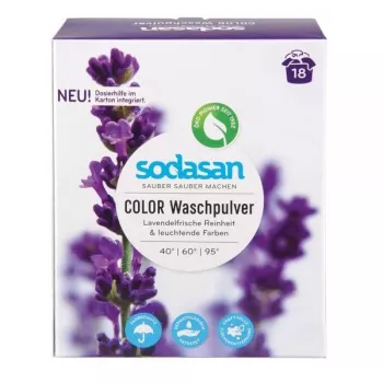 Detergent praf bio de rufe colorate cu lavanda 1 010 kg Sodasan 