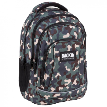 Ghiozdan ergonomic de copii pentru scoala BackUP 4 compartimente model camuflaj PLB4A97 