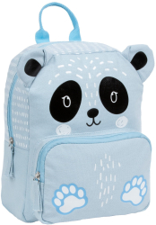 Ghiozdan prescolar Derform Canvas Panda 29x23x14cm negru/albastru PLC11PD 